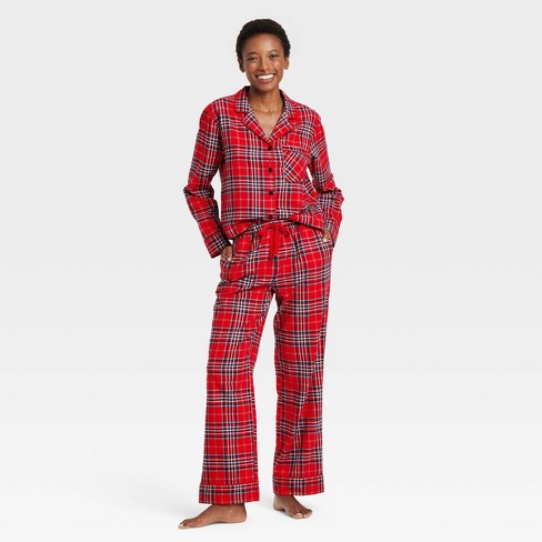 Family red plaid pajamas sale