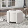 VYNXARIA Ottomans and Benches - White Round Ottoman with Storage, 24.41" x 20.07" x 16.93" - 2 of 4