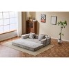 VASIP Chenille Floor Couch Sofa Bed,Convertible Compression Sleeper Sofa with Pillow Back Support, for Living Room, Bedroom,Light Gray - 3 of 4