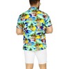 HAPPY BAY Mens Hawaiian Shirts Short Sleeve Button Down Shirt Men's Tropical Shirts Casual Holiday Party Caribbean Shirts for Men M Beach Island, Blue - 4 of 4