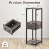 Costway 1/2 Pack 3 Tier Tall Metal Plant Stand Indoor Plant Table with Drawer Anti-tipping Devices - 3 of 4