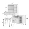 INFURNIC Vanity Tables Modern Makeup Desk with Adjustable Storage and Mirror for Bedroom, White, 58.5"*15.8"*52.3" - 4 of 4