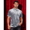 Lars Amadeus Men's Short Sleeves Mock Neck Pullover Velour T-Shirts - 2 of 4