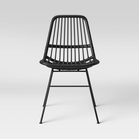 Linnet Rattan Dining Chair With Metal Legs Black Opalhouse Target