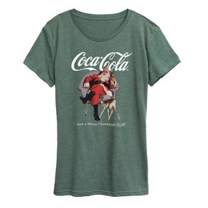 Women's - Coca-Cola - Sitting Santa Short Sleeve Graphic T-Shirt - 1 of 4