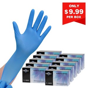 FINITEX Blue Disposable Nitrile Exam Gloves - 200, 600 & 2000 PCS, 3.2mil Rubber Powder-Free Latex-Free Medical Cleaning Food Gloves - 1 of 4