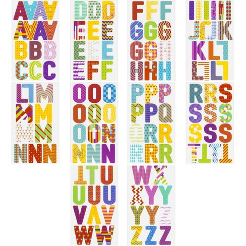  384 Pcs 24 Sheets Large Letter Stickers, 3 Inch