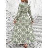 Coolmee Women Spring Fall Maxi Dresses Casual Long Sleeve V Neck Floral Boho Long Dress Wedding Guest Dress - 4 of 4