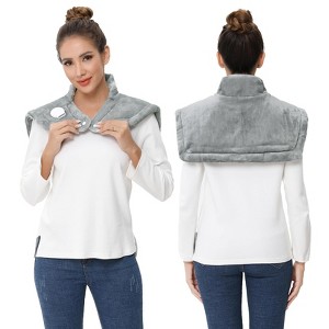 Electric Heating Pad for Neck, Shoulders, and Back ¨C Fast Heating Flannel Wrap with Adjustable Temperature, 22x19 Inch, Auto Shut-Off - 1 of 4