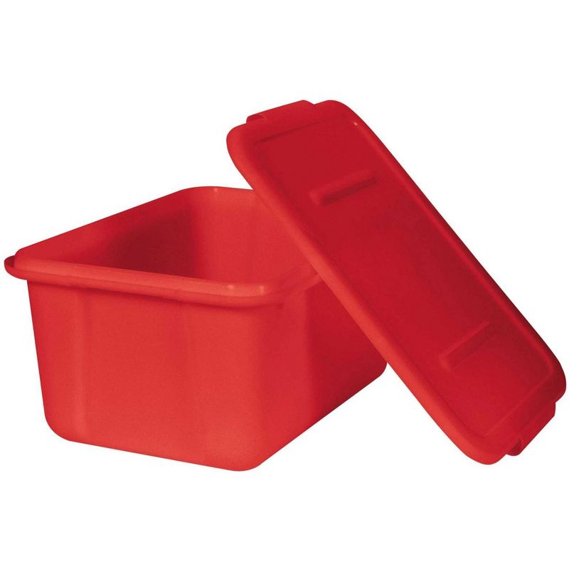 School Smart Storage Tote with Snaptite Lid, 11-3/4 x 15-1/2 x 7-1/2 Inches, Red, 1 of 4