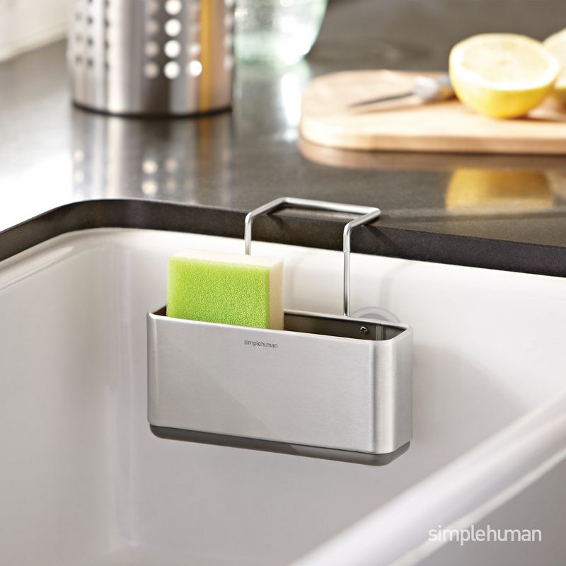 simplehuman Sink Caddy Sponge Holder, Brushed Stainless Steel, 3 of 5