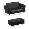 Infurnic Kids Sofas Soft Kids Sofa, Toddler Footstool for Playroom, Living Room and Bedroom Furniture, Black, 32.75"*16.5"*16.25" - 3 of 4