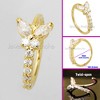 Jewelry Avalanche 14K Gold Butterfly Moissanite Nose Hoop Ring, 20G, 8mm, Twist-open - 2 of 4