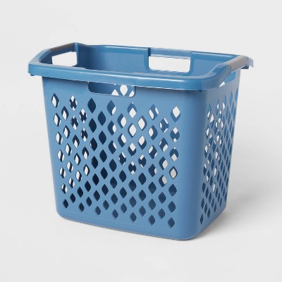 Scrunchable Round Laundry Hamper Green Stitch Grid - Brightroom™ : Target