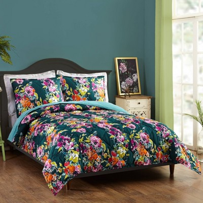 Bari J for Makers Collective Botanist Full/Queen 3pc Quilt Set Green