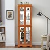 FURNIinspire Curio Display Cabinet with Glass Storage, Elegant Display Storage for Living Room,Bedroom,Kitchen,Pantry, Oak, 11.81"*70.08"*23.82" - 2 of 4