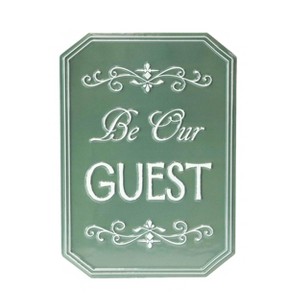 VIP Metal 21.26 in. Green Be Our Guest Sign - 1 of 2