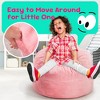 Itopfox Plush Faux Fur Memory Foam Bean Bag Chair for Kids, Comfortable Small Beanbag for Living Room, Bedroom, Playroom in Pink - 4 of 4