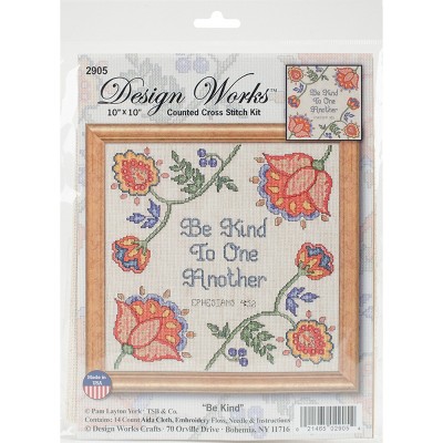 Design Works Counted Cross Stitch Kit 10"X10"-Be Kind (14 Count)