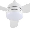 YUHAO 42 in. Indoor Modern Contemporary Matte White ABS Blades Integrated Dimmable LED Ceiling Fan with Light and Remote Control - 3 of 4