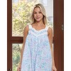 ADR Women's Cotton Nightgown, Sleeveless Lace Trimmed Button Up Short Vintage Night Dress Gown - 4 of 4