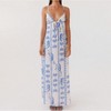Mocamel Women's Summer Long Dress Sleeveless Spaghetti Strap Tie-Up Front Loose Dress Back Cutout Dress - 2 of 4