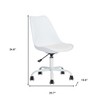 HomeRoots White Upholstered Plastic Acrylic and Steel Adjustable Swivel Rolling Office Chair - 3 of 4