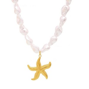 Pearl Necklace for Women - HTUTWOO™ with Gold Celestial Charms, Adjustable Jewelry, for Everyday Wear&occasions - 1 of 4