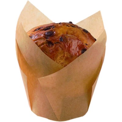 PacknWood 209CPST3M Tulips Golden Brown Silicone Baking Cup Liner - Gold/Brown Parchment Paper Cupcake Liners (3 oz, 3.3" x 1.8") (Case of 1000)