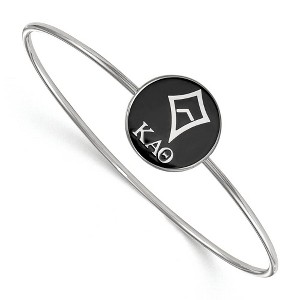 Black Bow Jewelry Sterling Silver Kappa Alpha Theta Greek Life Bangle Bracelet 8 Inch - 1 of 3