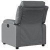 vidaXL Gray Faux Leather Massage Recliner - Manual Reclining Armchair for Elderly with 6-Point Vibration, Side Pocket, and Durable Frame - 4 of 4
