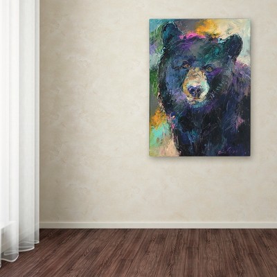 Vibrant Multicolor Impressionist Black Bear Canvas Art 24'' x 32''