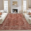 Washable Rugs for Living Room Vintage Geometric Area Rug Farmhouse Non-Slip Low Pile Carpet Home Decor - 2 of 4