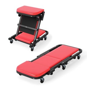 Costway 2-in-1 Rolling Folding Z Creeper Seat with 6 Swivel