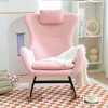 Kumasinova Modern Minimalist Rocking Chair with Fluffy Teddy Fabrc High Back,Comfy Glider Chair for Nursery&Living Room,220lbs Max - 2 of 4