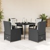 vidaXL Garden Dining Set Black and Cream White - 2 of 4