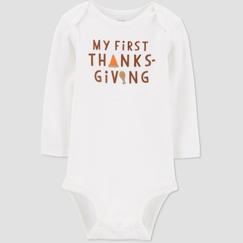 Baby 'My First Thanksgiving' Bodysuit - Just One You® made by carter's White - image 1 of 2