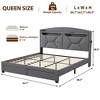 TiramisuBest Storage Headboard - Gray Fabric Design - 3 of 4