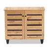 Gisela Wood 2 Door Cabinet Oak Brown/Black - Baxton Studio: Elegant Storage, 3 Fixed Shelves - 3 of 4