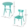 GDFStudio Alian Outdoor Metal 3 Piece Bistro Set, Matte Teal - 3 of 4