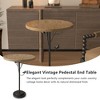 Round Side Table, Small Beverage Table For Small Space, Modern Style Nightstand Coffee Table With Metal Legs For Living Room, Bedroom And Office - 4 of 4