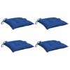 vidaXL Outdoor Chair Cushions Set of 4, 19.7"x19.7"x2.8", Oxford Fabric Material, Comfy PP Hollow Fiber Filling, Easy Attachments, Blue - 3 of 4