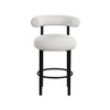 Meridian Furniture,Bordeaux Cream Boucle Fabric Stool, Set of 2 - 3 of 4