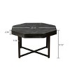 Farmhouse Vintage Octagonal Coffee Table with Metal Cross Legs,29 Inch Patchwork Wood Top Centerpiece for Living Room-Baofuwish - 4 of 4