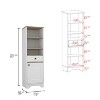 NicBex 55.7 Inch Tall Bathroom Storage Cabinet,Slim Storage Cabinet with Open Shelves and 1 Drawer - 3 of 3