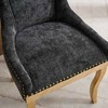 PAGED Modern Style Dining Chairs Set of 2 Chenille Living Room Chairs with Curved Gold-Plated Legs and Rivet Trim for Living Room - 4 of 4