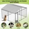 10x10x7 Ft Outdoor Dog Kennel, Heavy Duty Outside Pet Playpen with Waterproof and Anti-UV, Galvanized Dog Run with 360-Degree Rotating Feeder - 2 of 4