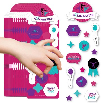 Big Dot of Happiness Tumble, Flip and Twirl - Gymnastics - Gymnast Birthday Party Favor Kids Stickers - 16 Sheets - 256 Stickers