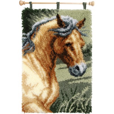 Vervaco Latch Hook Rug Kit 18"X28"-Horse