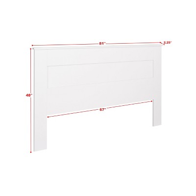 King Size White Wood Flat Panel Headboard
